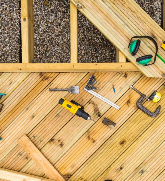 Deck tools and deck under construction